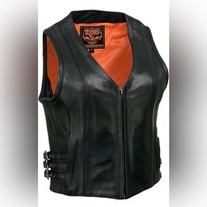 Milwaukee Premium leather Motorcycle Rider Vest NWT